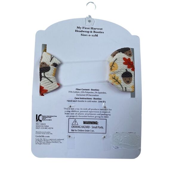 Little Me 0-12 Month Infant Knit Autumn Headband & Bootie Set NWT - Picture 3 of 4